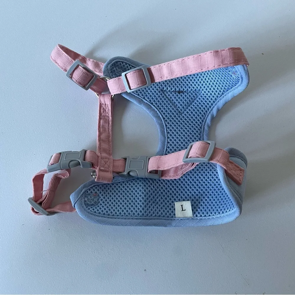 Large Cat Harness Color Blue and Pink